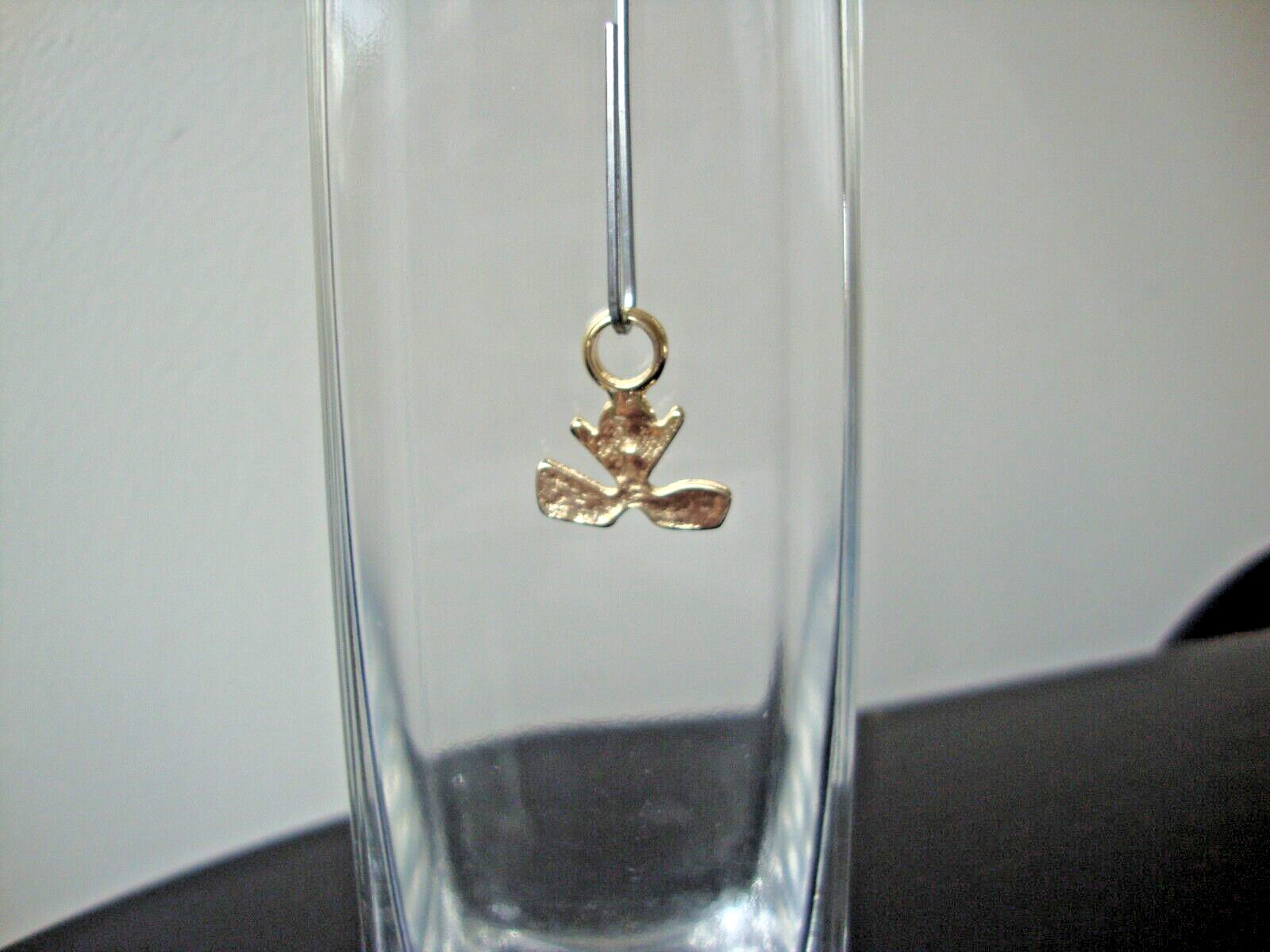 VINTAGE 1980s GOLF BALL & CLUBS INSIGNIA GOLD TONE SLIDE PENDANT