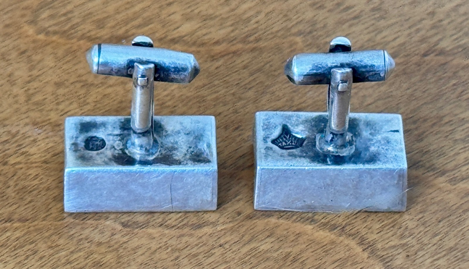 Antonio Pineda Taxco Mexican Modernist Sterling Silver 925 cufflinks Vtg Rare