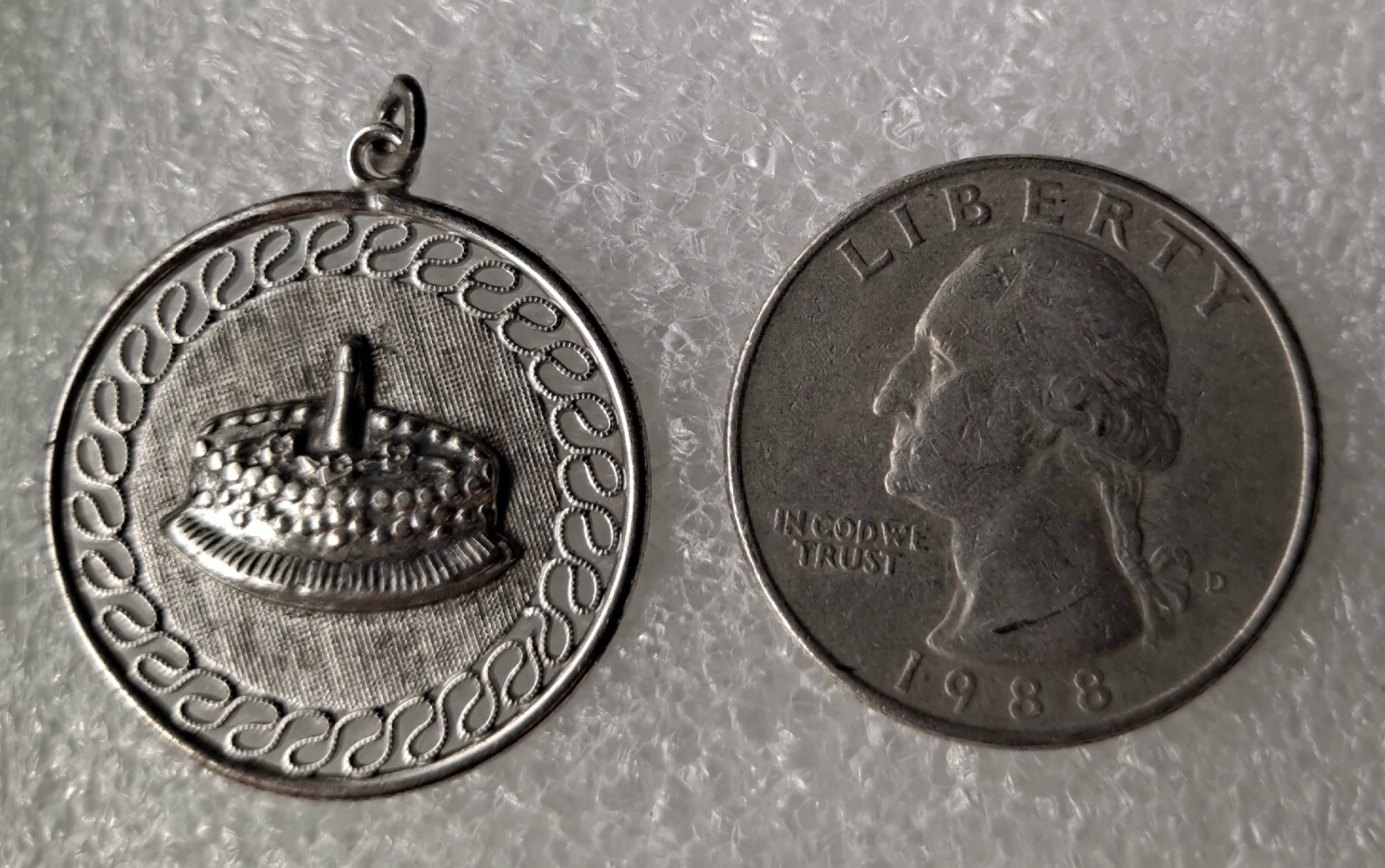 Vintage JMS Sterling Birthday Cake Charm/Pendant Birthday Charm 3-D