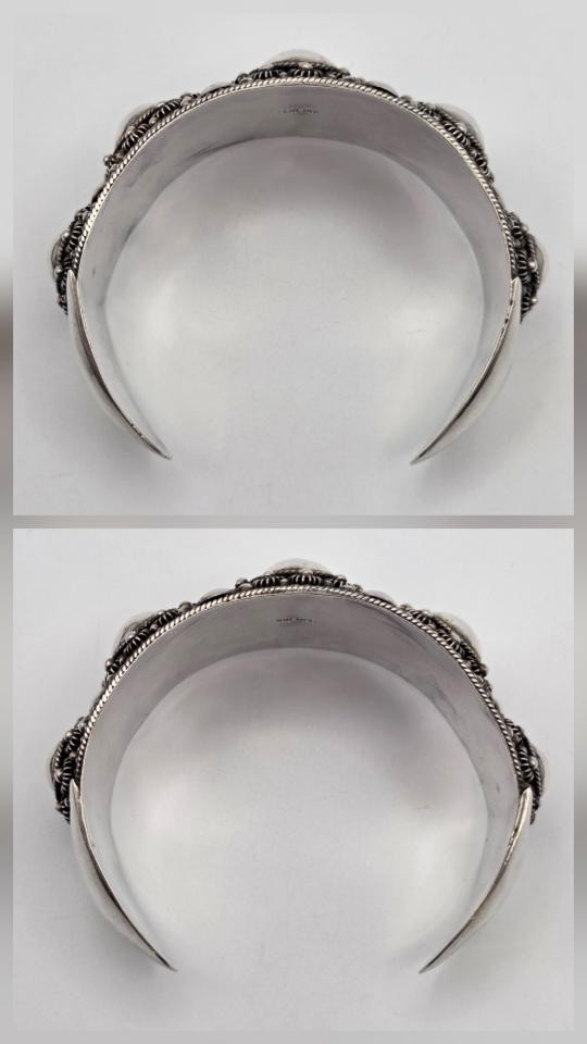 Vintage SIAM 925 Sterling Silver Granulated Dome Wide Bold Cuff Bracelet *READ*
