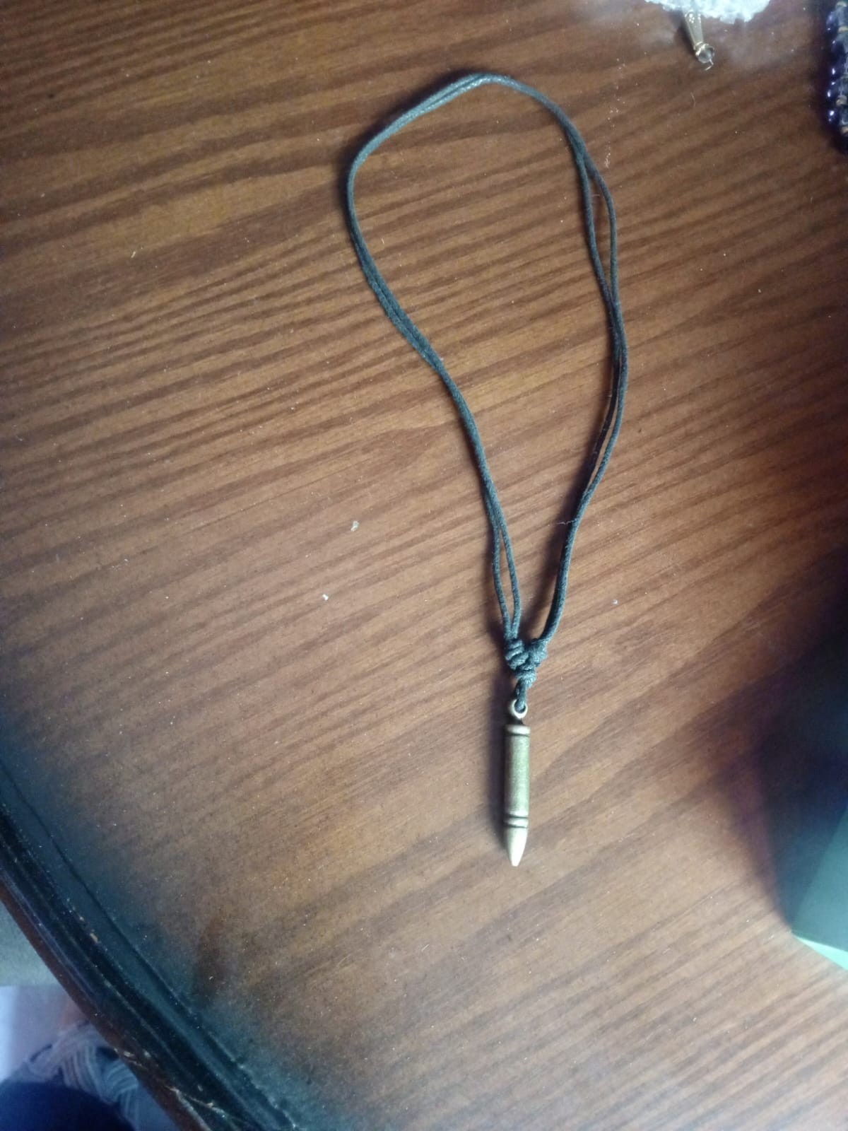 Vintage Bullet Necklace Brass Ammo Pendant Military Survivor Cord Chain