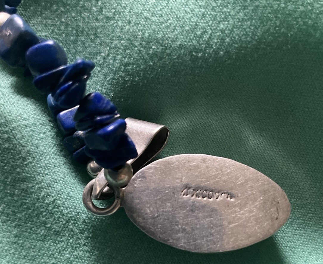 STERLING SILVER LAPIS NECKLACE LAPIS PENDANT & CHAIN 16” PLUS GIFT