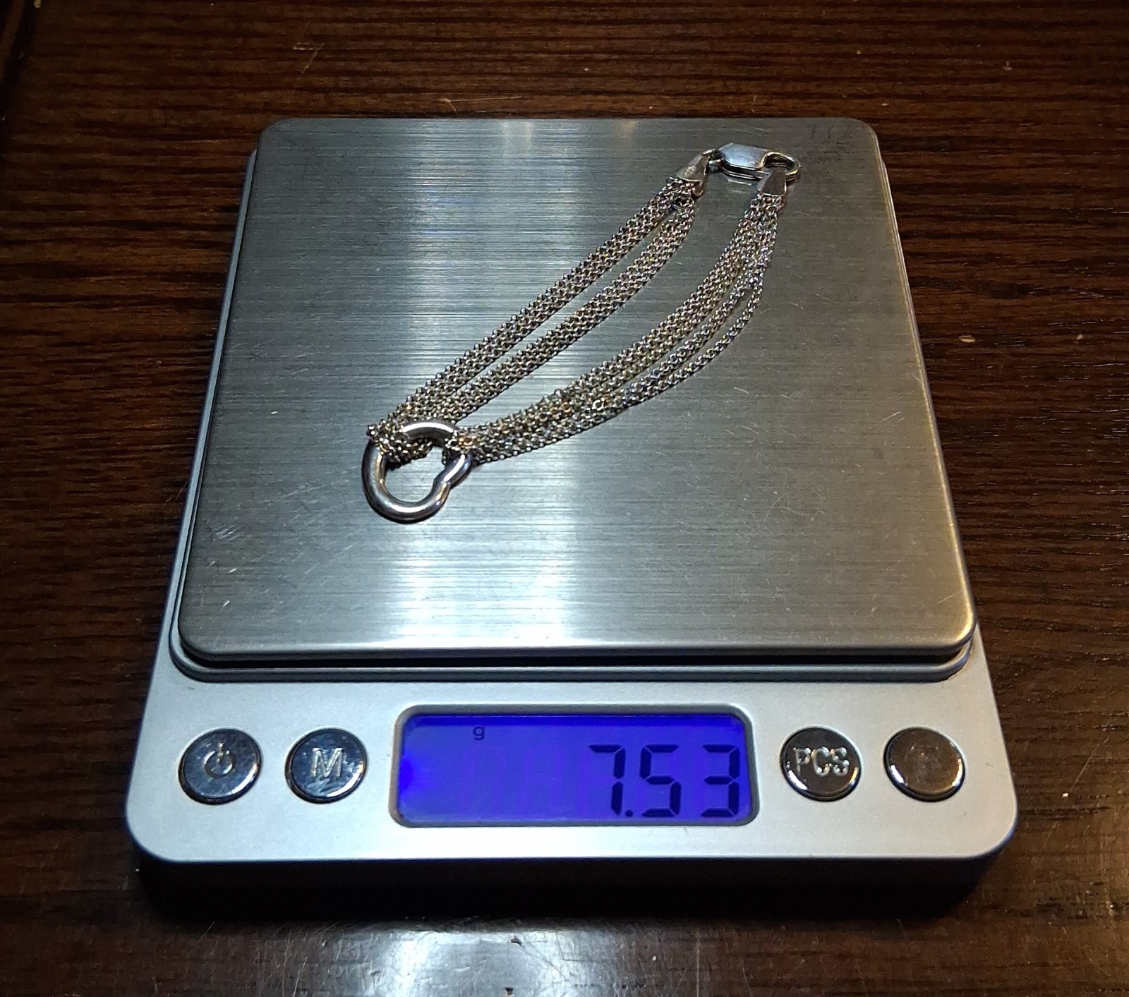 Vintage Italy Sterling Rolo Chain Bracelet with Heart Charm 7″ See Pics/Descript