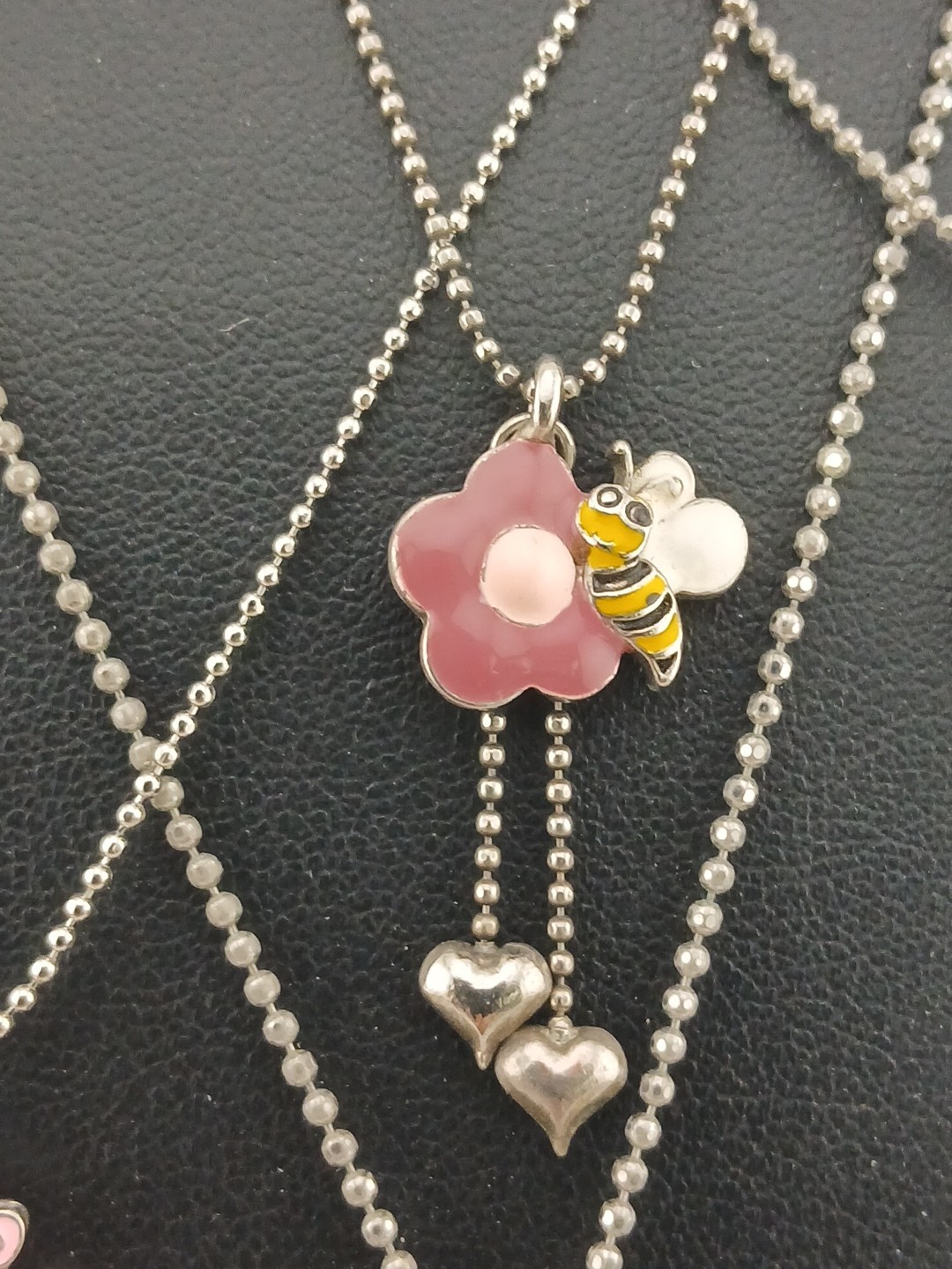 New Old Stock lot of 4 COOKIE LEE silver tone assorted figural pendant necklaces