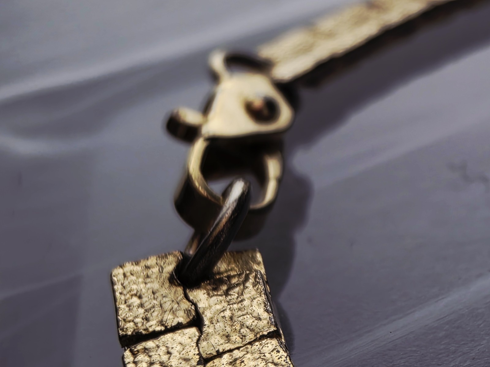 Vintage 10K Gold Overlay NUGGET TEXTURE Bracelet 7″ Non-Magnetic Bark Link PAT P