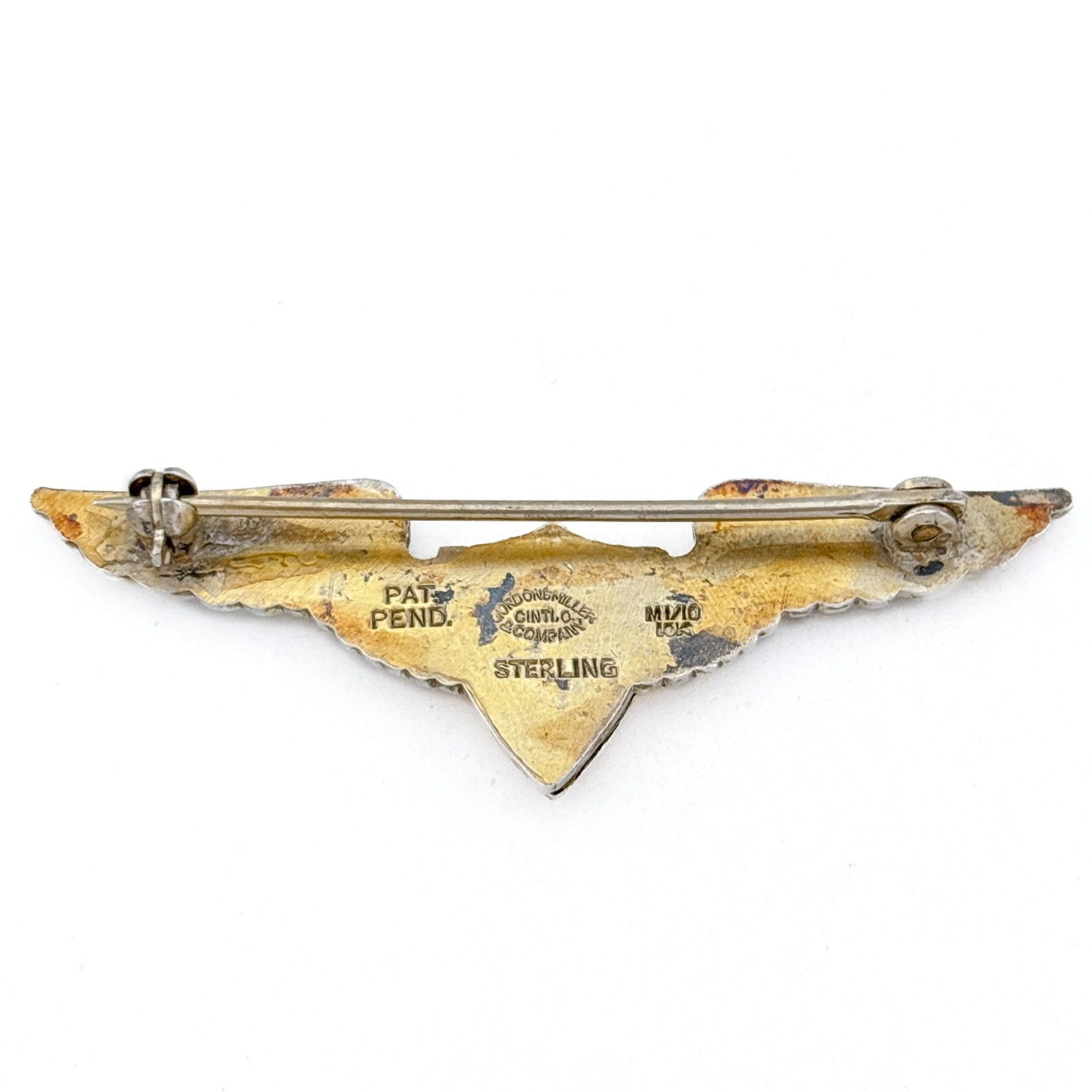 Vintage Gold-FilledSterling Silver 925 Navy V5 Pilot Wing Brooch