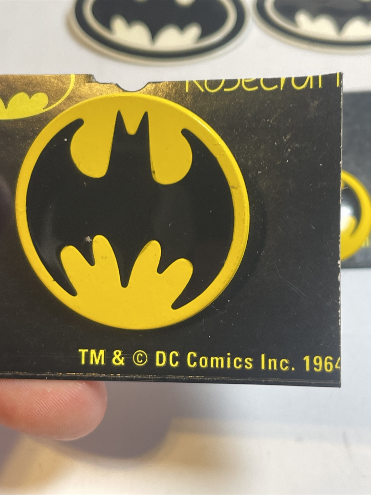 vintage batman jewelry lot 2 pair earings 1 button pin 1964 DC Comics Metal Rare