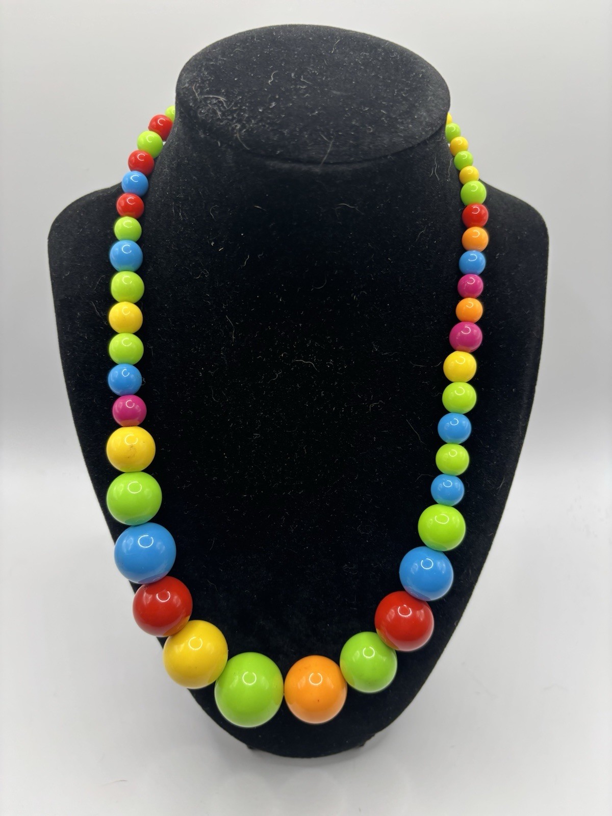 2 Necklaces 1 $$ Vintage Acrylic Colored Graduated Beads Adjustable Length PRIDE