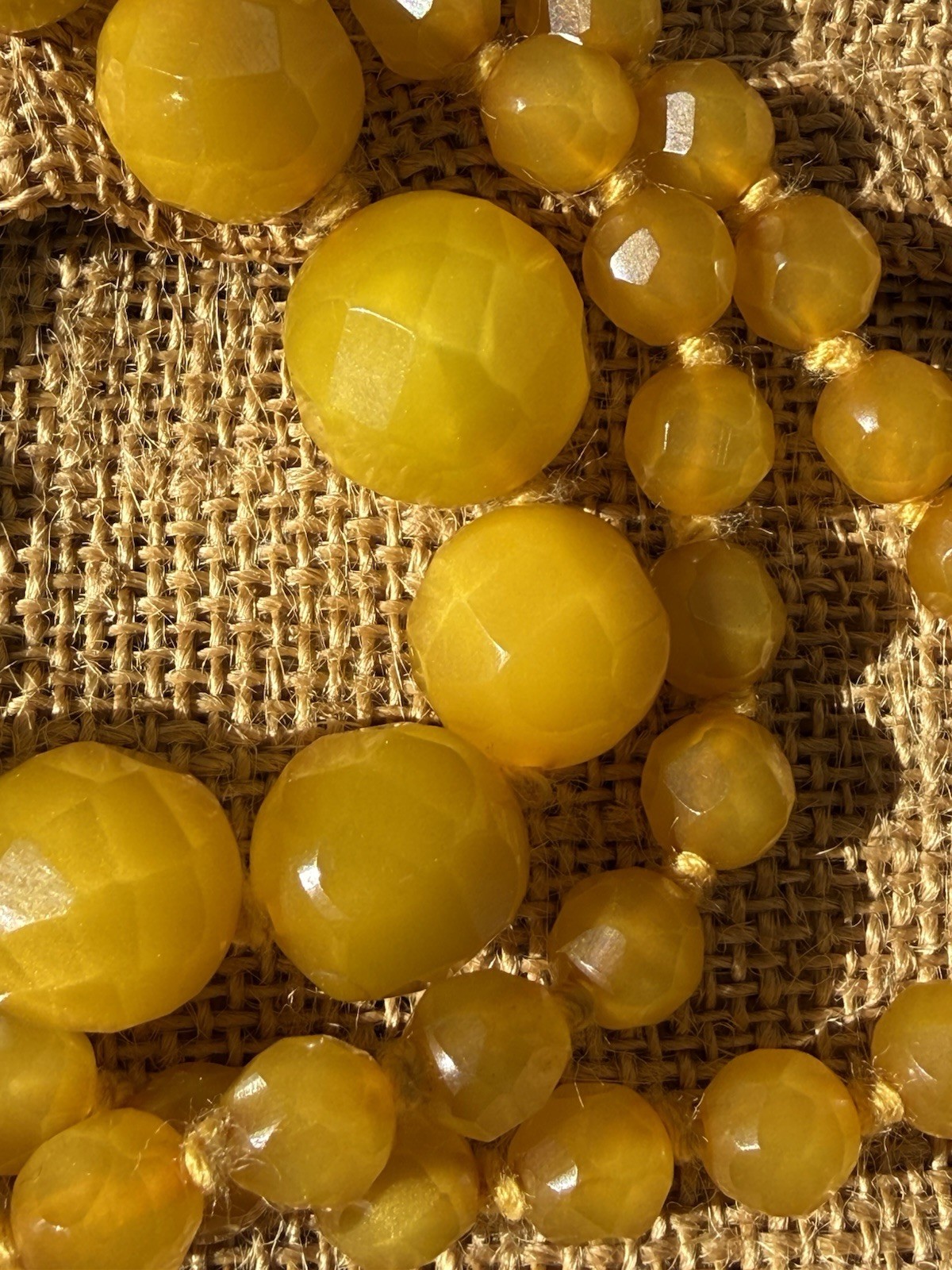 Vintage Butterscotch Honey Catalin Necklace GRADUATED FACETED Beads 35″ 63g