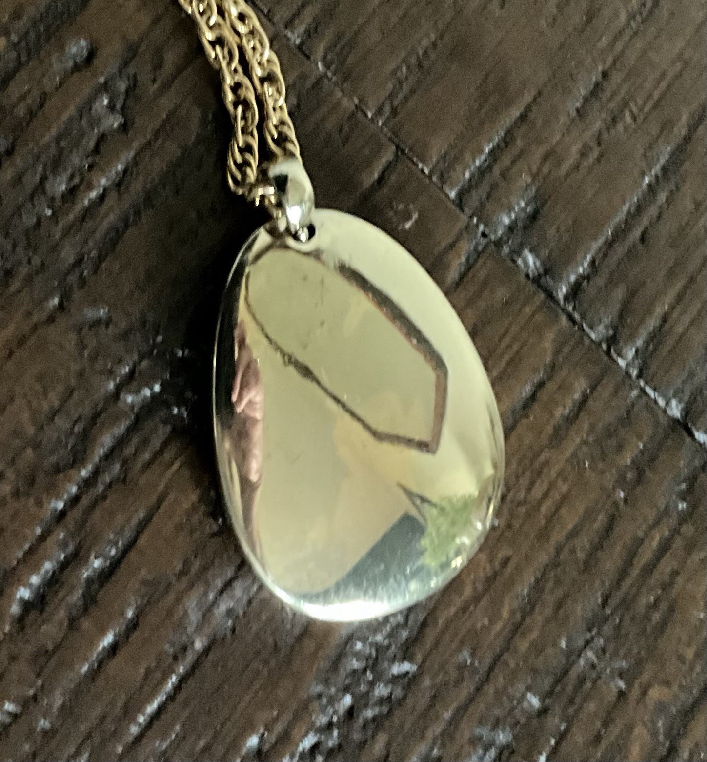 Vintage Abstract Metallic Fluid Art Necklace
