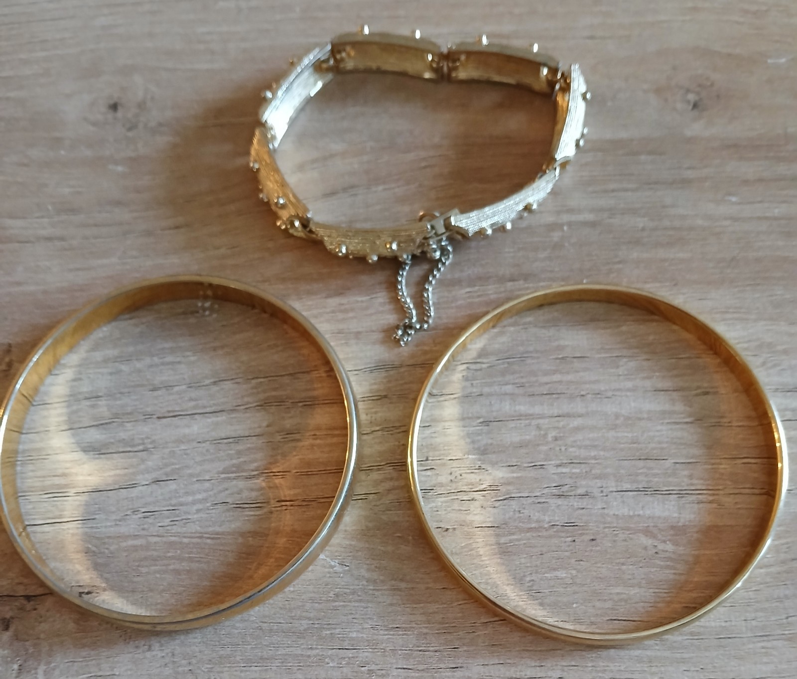Lot 3 Vintage Bracelet MONET Gold Tone 7,5″