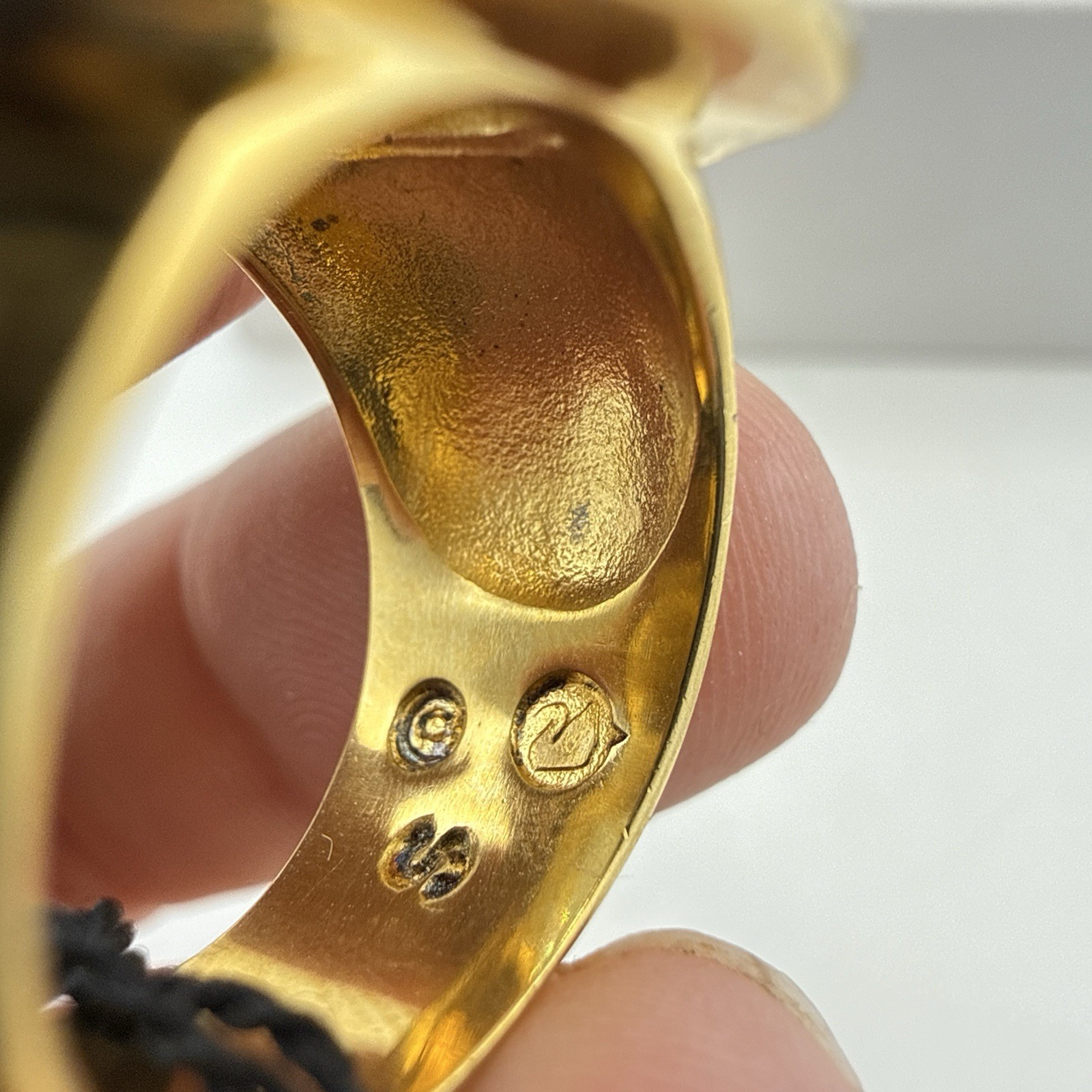 Swarovski Ring Swan Signed Sterling Silver Cocktail Yellow 5 Halo Gold Plated