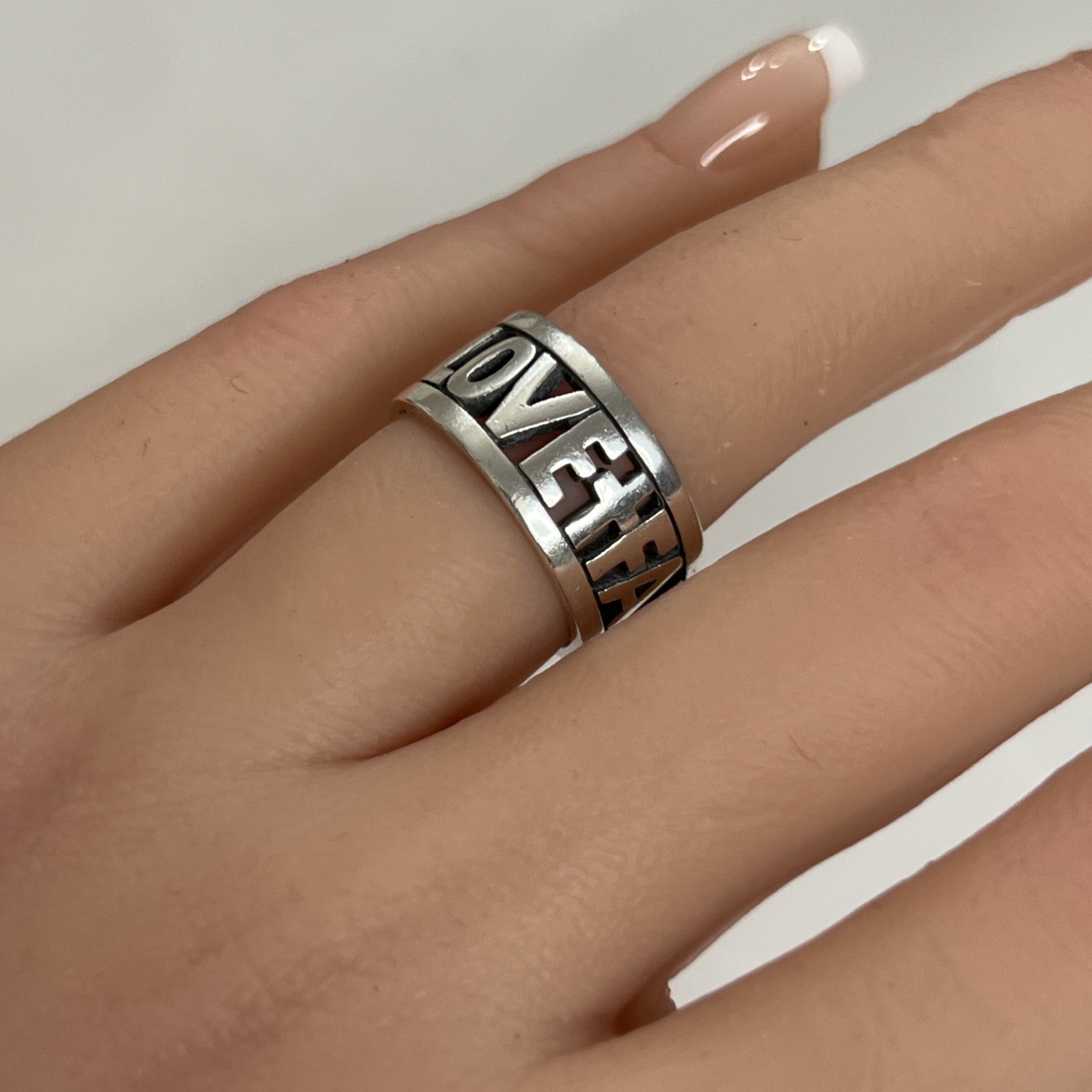 James Avery Sterling 925 Faith Hope Love Band Ring Retired Sz 5.75