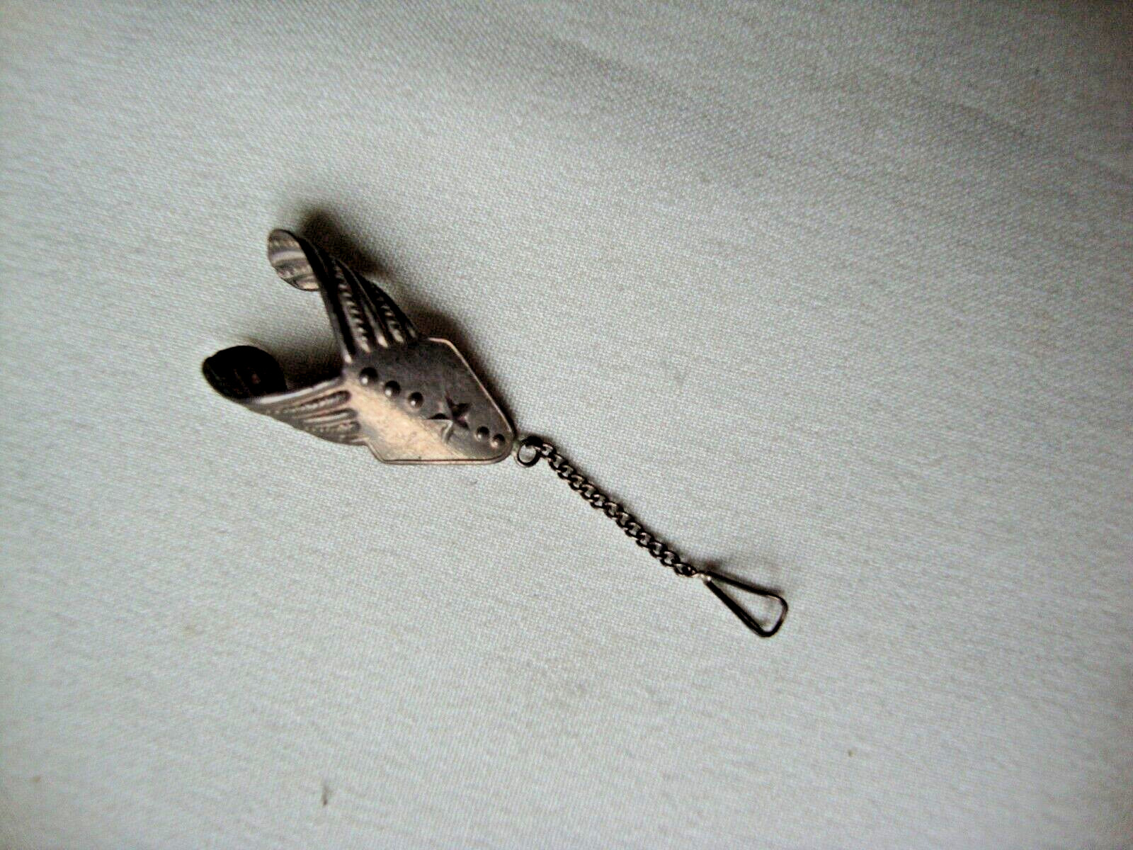VTG EMBOSSED STAR CUFF W/DANGLING OPENWORK TEARDROP SILVER 925 DROP EARRING