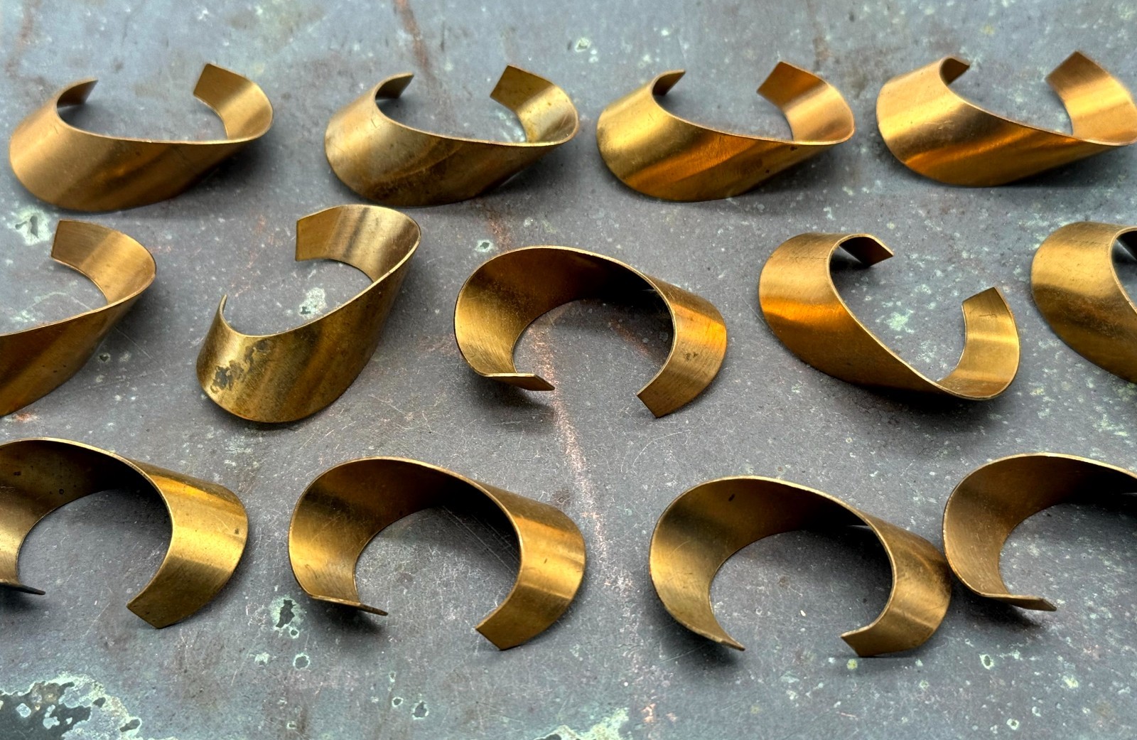 Vintage Brass Large Curls Jewelry Stamping Lot of 13