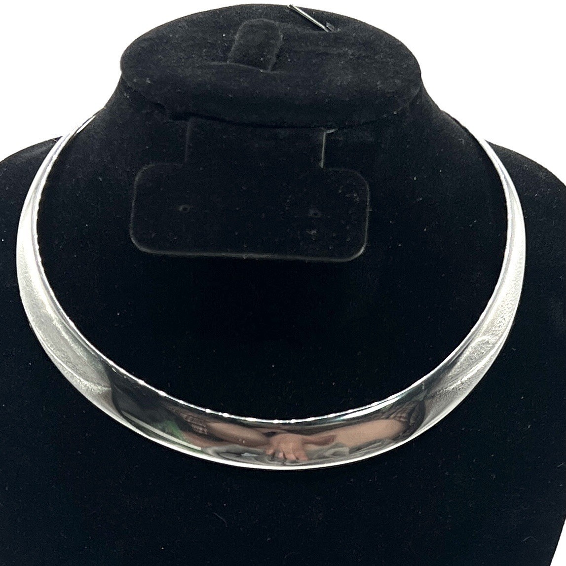 Vintage Scherr Stainless Steel Collar Necklace Torque Choker Modernist Jewelry