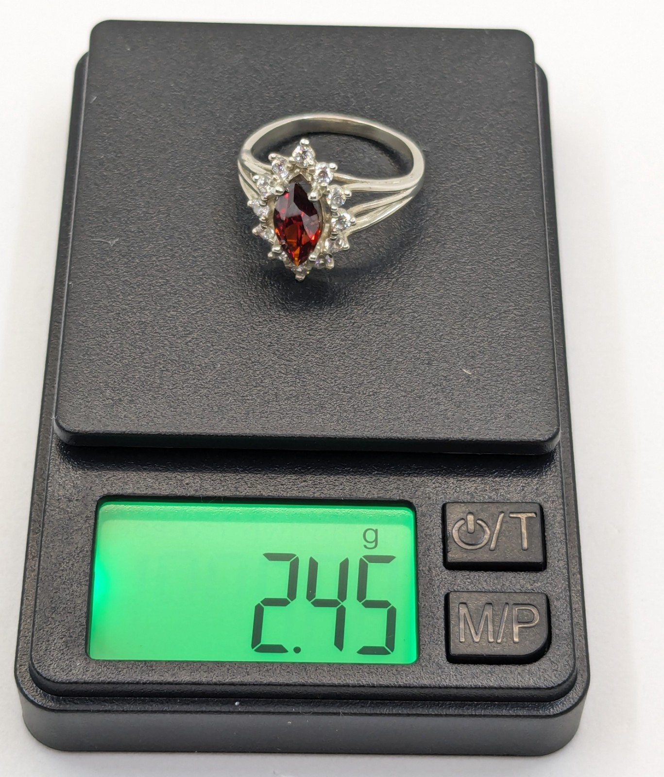 Vintage Luxury RING Silver 925 with Big Bright Stone -size: 7.5US (17.5mm) | #4