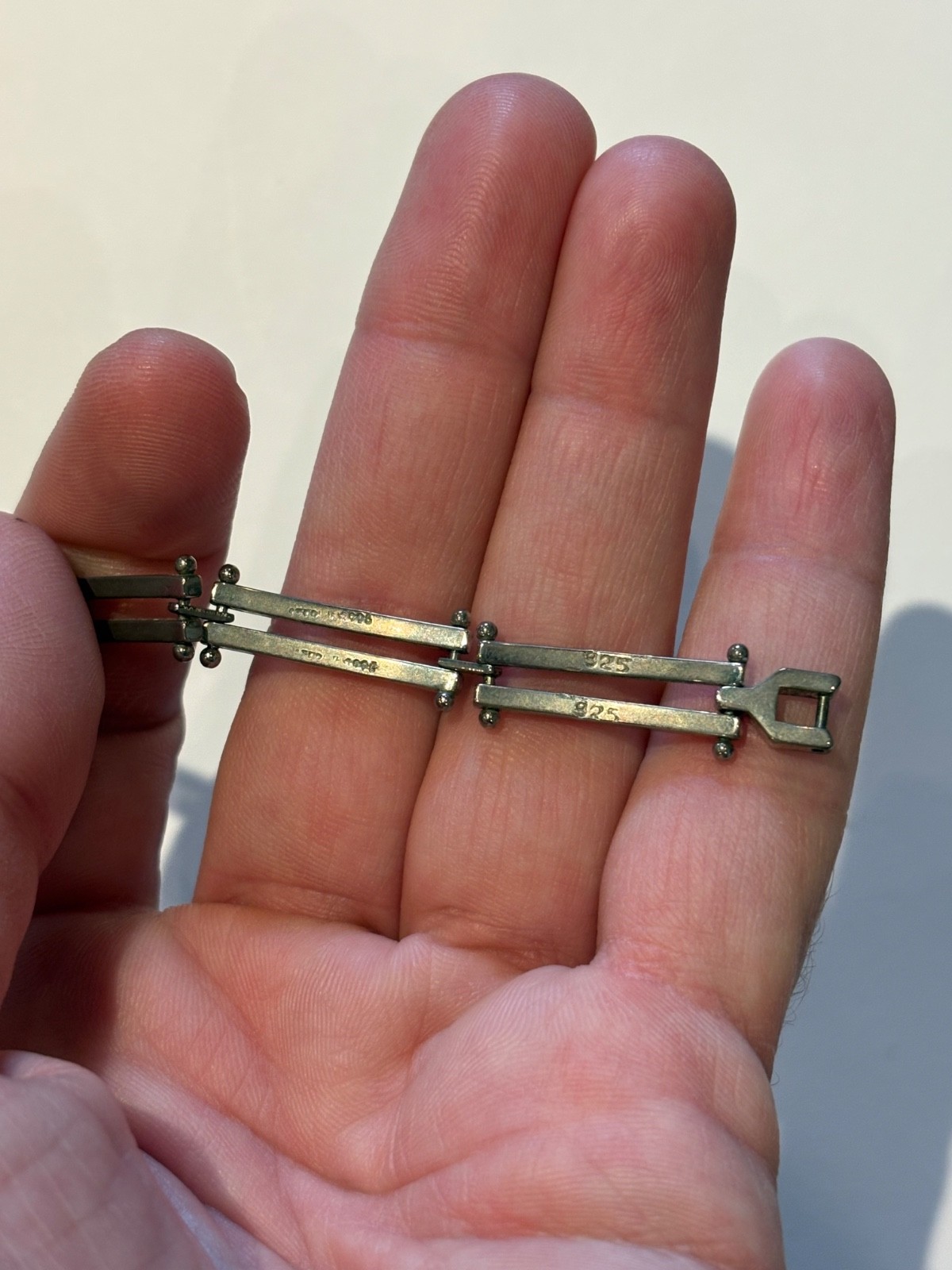 Vintage MCM Sterling Silver Double Bar Link Bracelet – 13.8 Grams