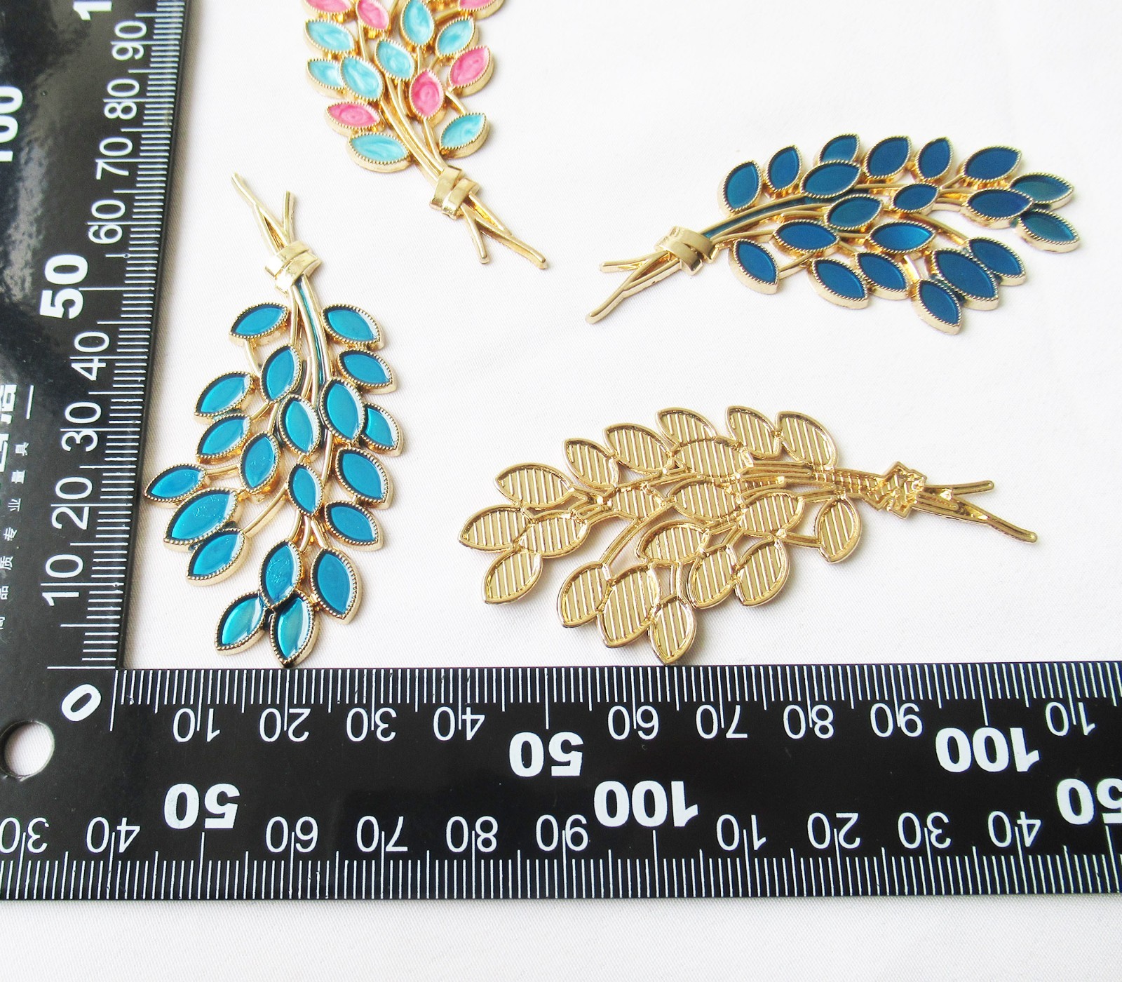 10pcs Bunch of Flowers Enamel Findings 33x70mm Metal Alloy KC Gold Plated