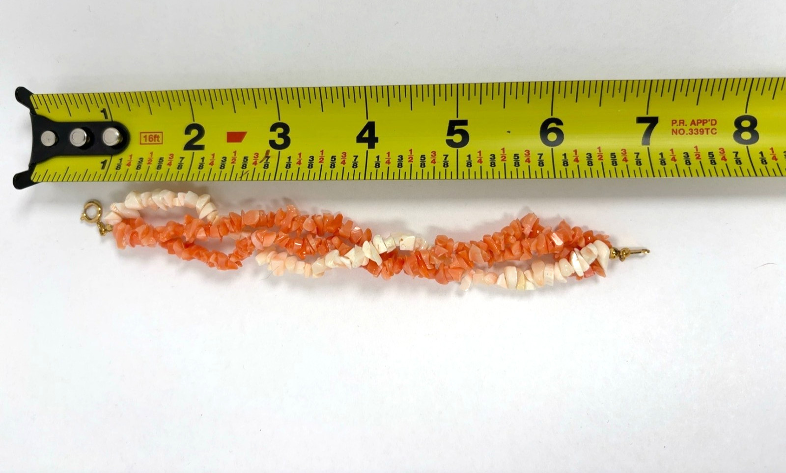 Vintage Avon Peach & Ivory Chip Bead Necklace Bracelet Jewelry Set