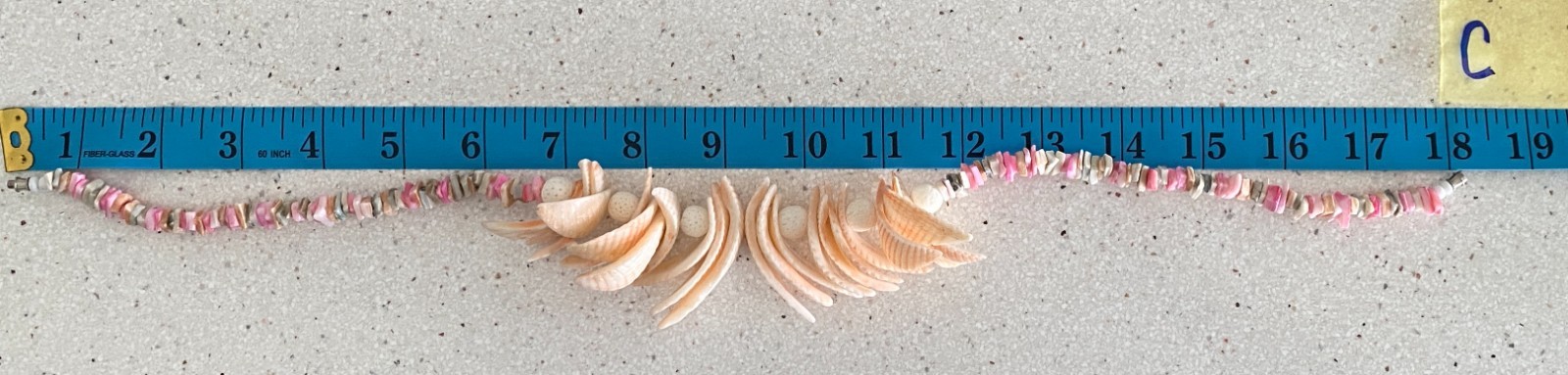 Vintage Philippines Pink Puka Shell Spike Statement Necklace 18″ Beach Vacation