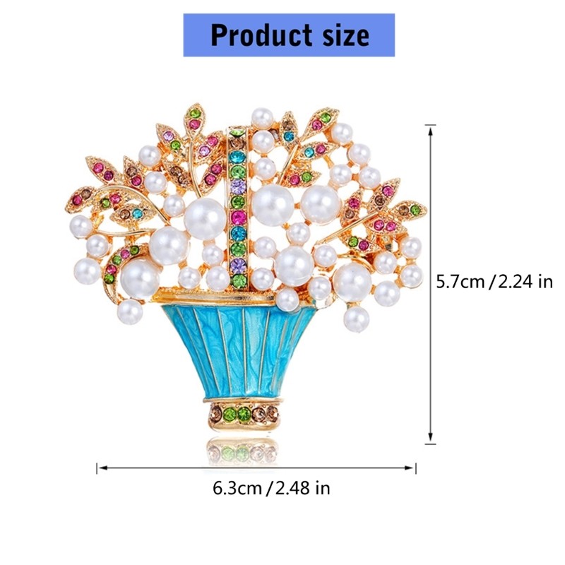 Elegant Crystals Bead Brooch Basket Designs Portable Zinc Alloy Accessory