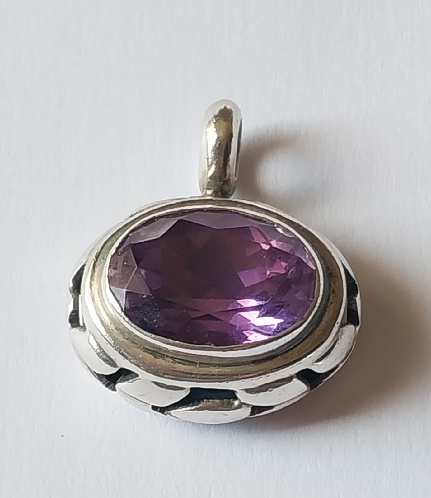 Lori Bonn 925 Sterling Silver Amethyst Earrings Pendant Set 19g Bali Vintage