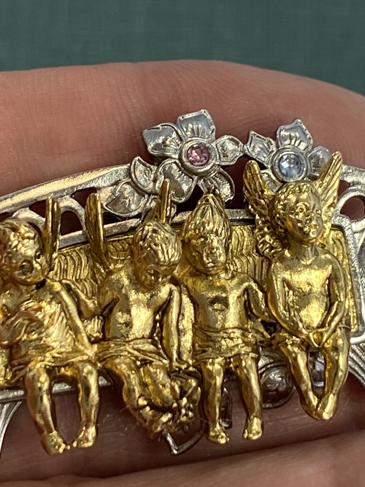 I Am Edgar Berebi My 4 In A Row Angel child Vintage Brooch pin jewelry Made 1999