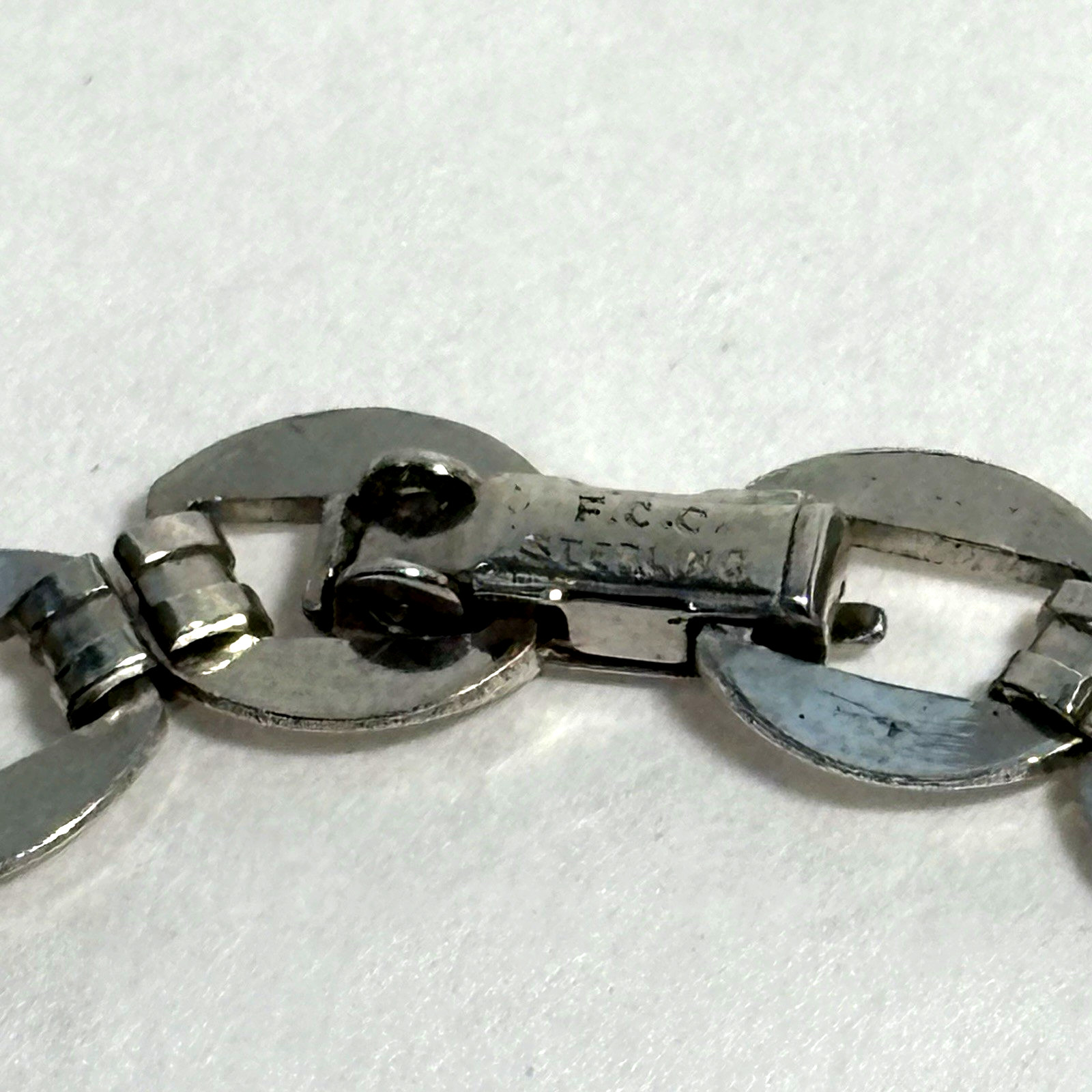 Vintage Signed FCC Sterling ID Bracelet Engravable 7″