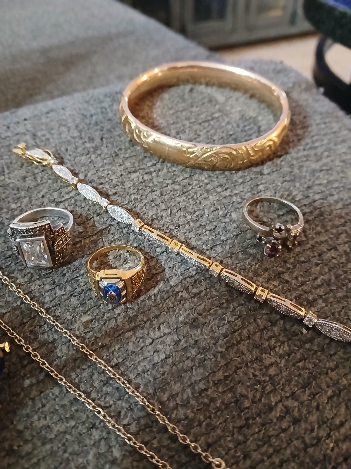 Lot of vintage jewelry, 10 k wg, 925, Victorian gold fill, 8 various pieces