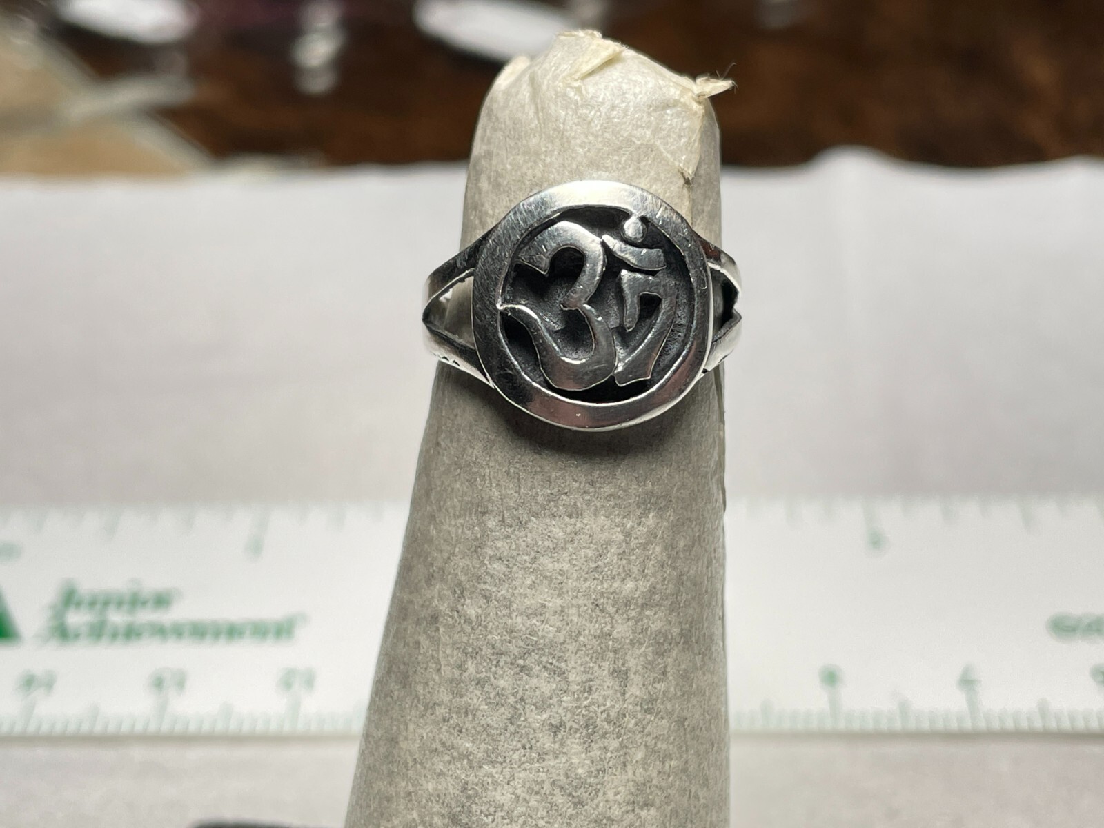 Vintage Sterling Silver 925 Ring with Unkown Symbol Size 4.75.