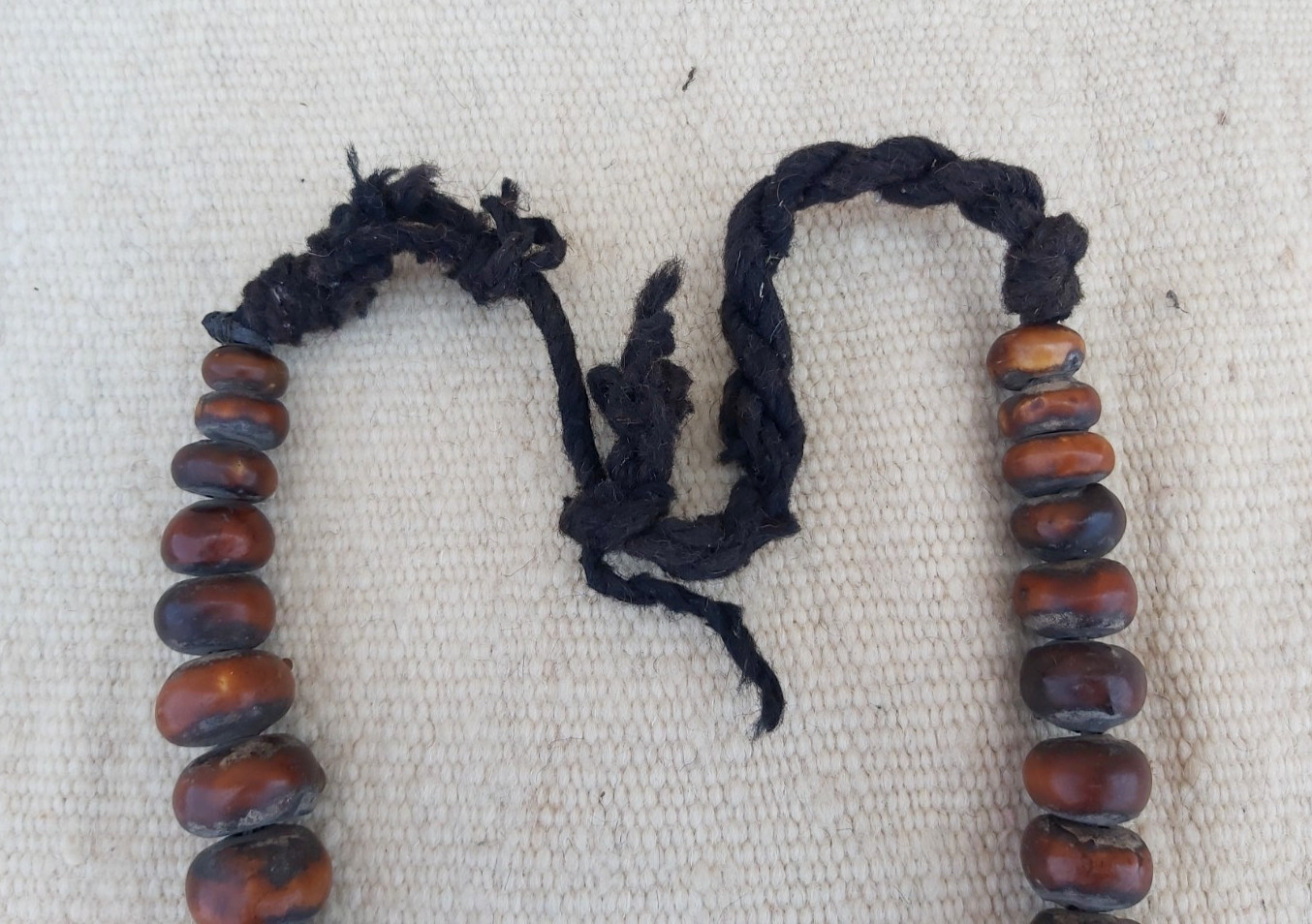 Ancient Berber Phenolic Resin Bead Necklace Vintage African Amber Copal Tuareg