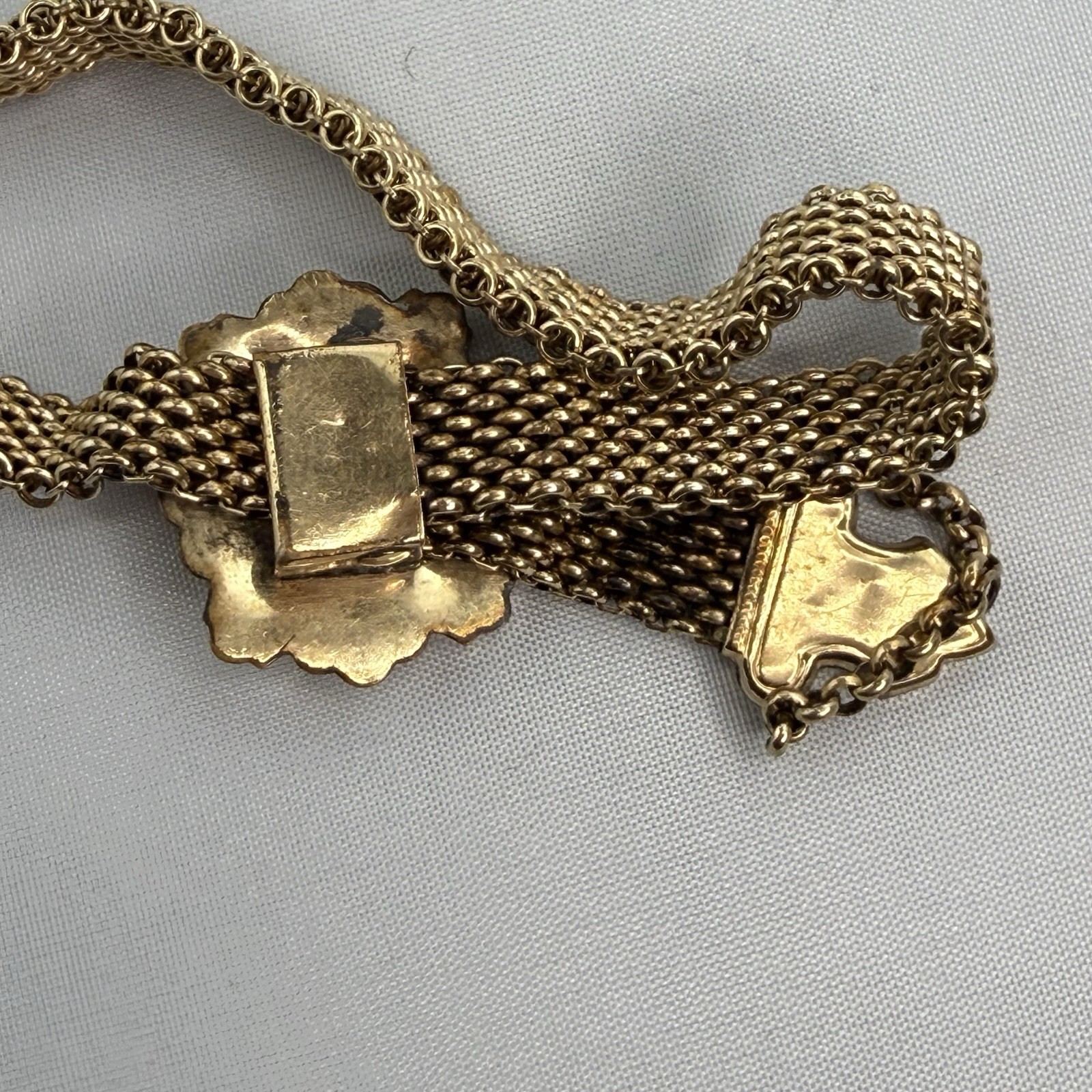 Antique Gold Filled or Rolled Gold Victorian Mesh Slide Wedding Bracelet