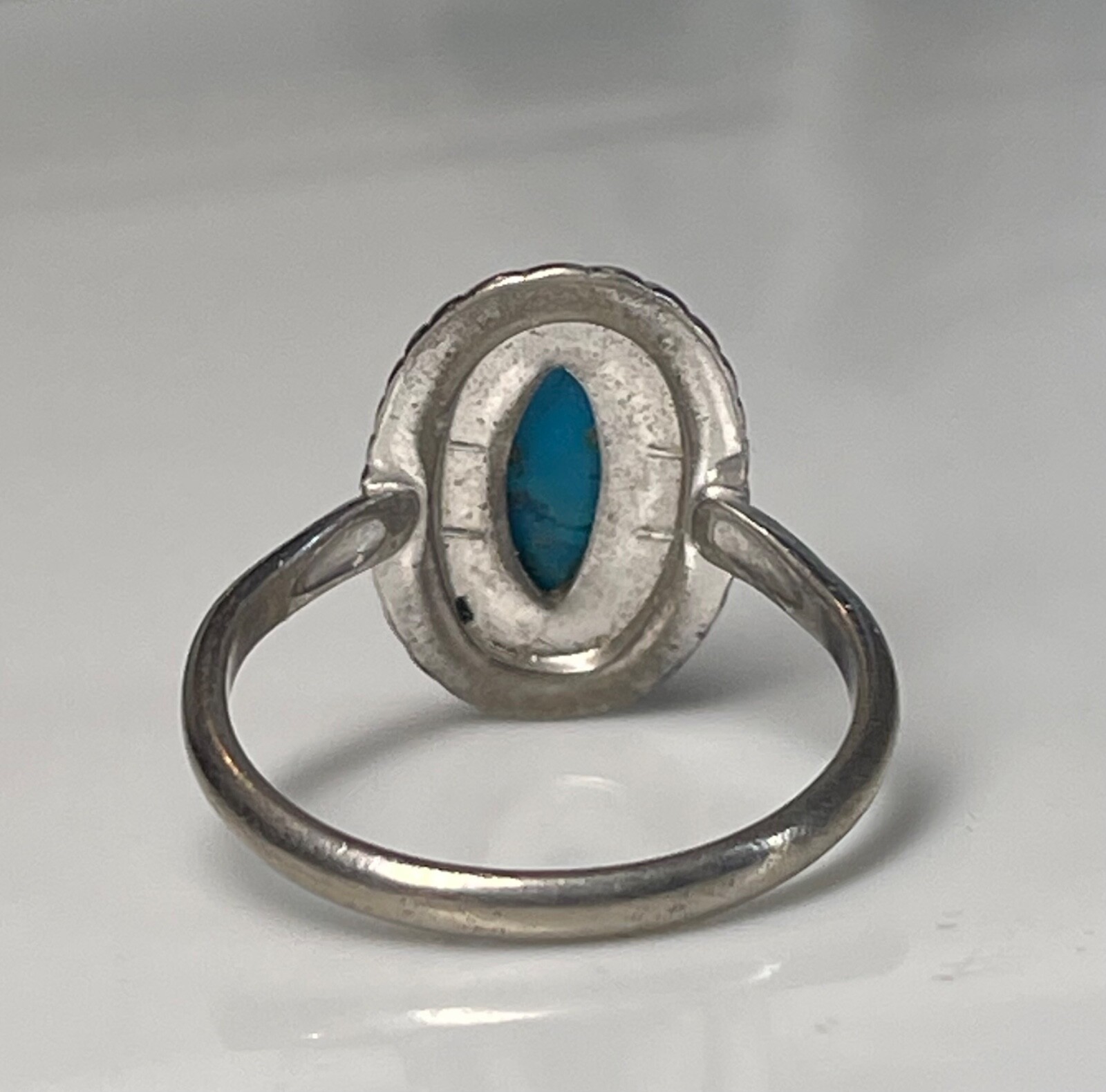 Turquoise Ring Sterling Silver Southwestern Gift for Her Bezel Set .925