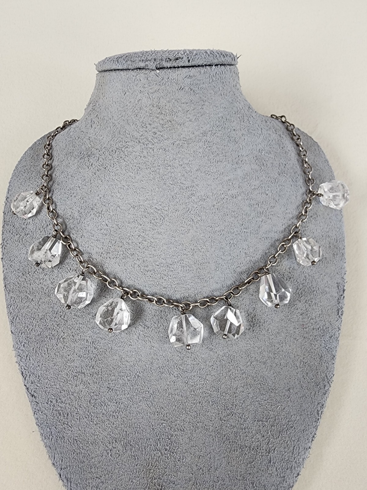 Vtg Crystal Quartz Faceted Briolette 925 Sterling Silver Nickel Free FREE $HIP!!