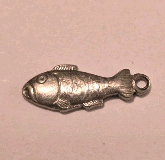Swedish Fish 835 Sterling Silver Tiny Charm Pendant