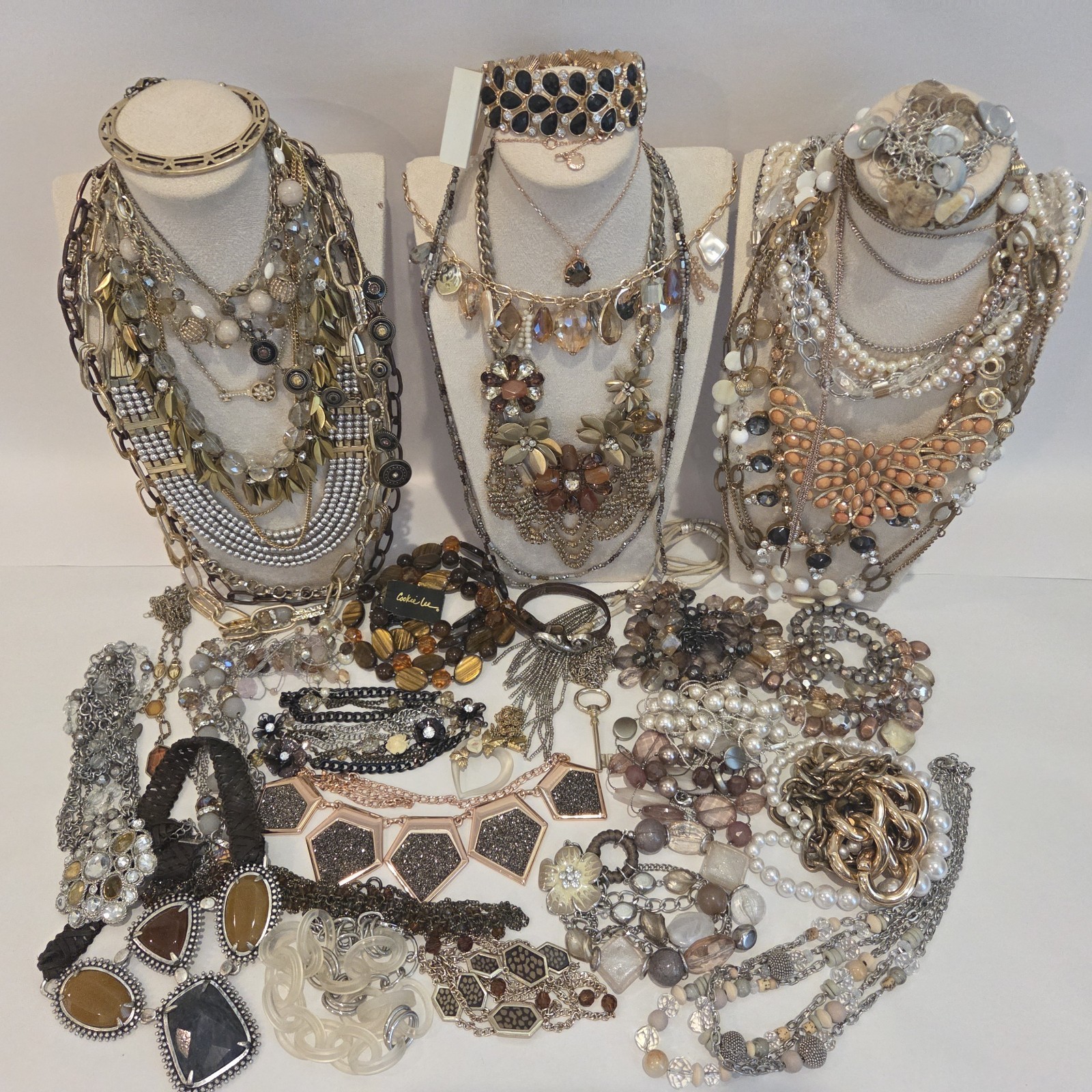 Large Lot of Signed Designer Costume Jewelry 42 Items 5.5 Lbs Cookie Lee Chico’s