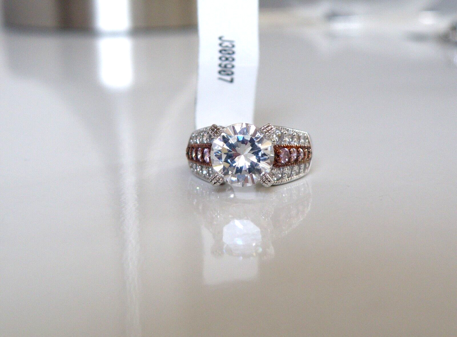 New Sterling Silver 925 Rainbow Sparkle CZ Ring Size 6