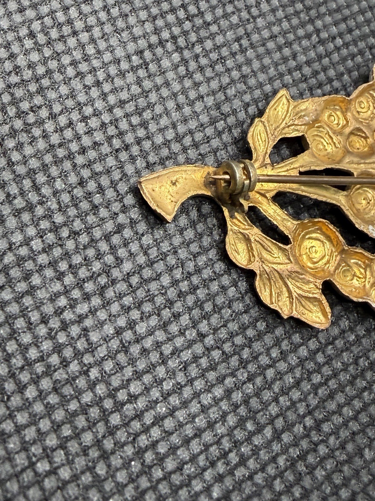 White Wisteria Flower Brooch Vintage 1920s Costume Jewelry
