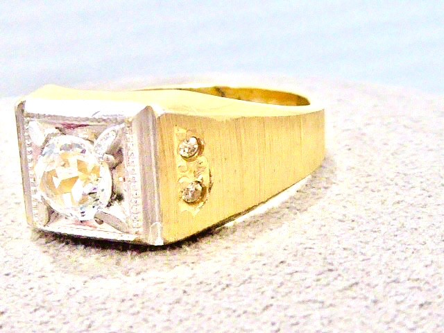 RARE 14k K YELLOW GOLD FILLED NEW OLD STOCK 70’S SIZE 12.75 SOLITAIRE RING
