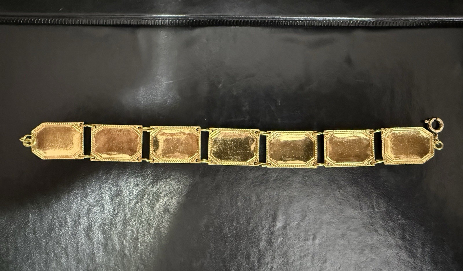 Vintage Gold Tone Enamel Souvenir Bracelet From Praha (Prague) Czech Republic