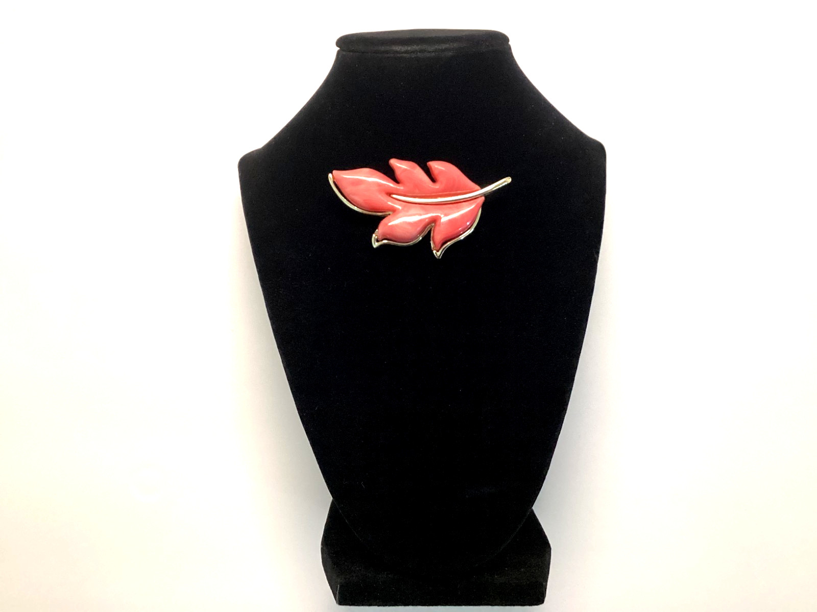 Sarah Coventry Autumn Splendor Pink Leaf Brooch-MCM Signed