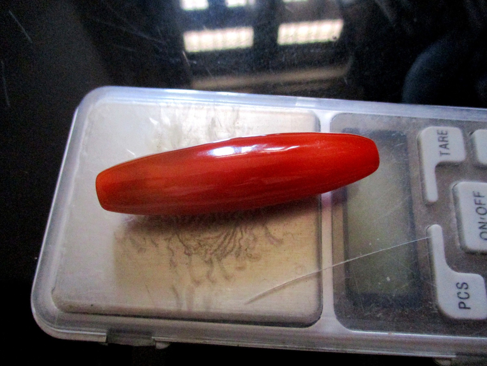 carnelian Elongated Bead Agate Antique 58 * 15 mm, 18.56 Gms