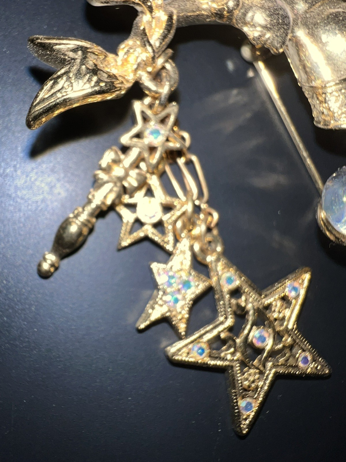 Kirk’s Folly Fairy Godmother Pin Gold Tone w/ AB Rhinestones Never Used