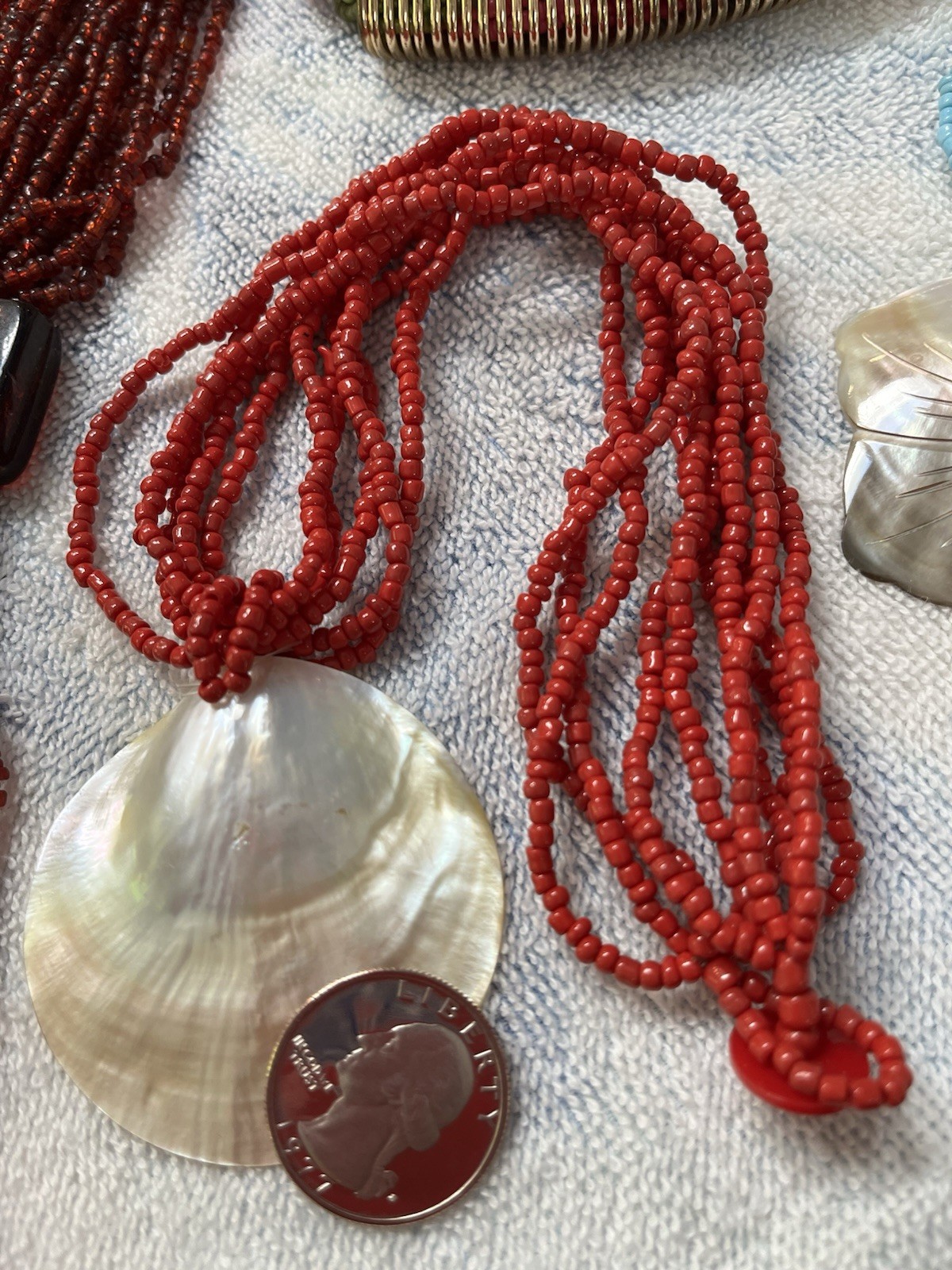 LOT of 13 Seed Bead Necklaces w/Pendants MOP Glass Wood Metal All Wearable