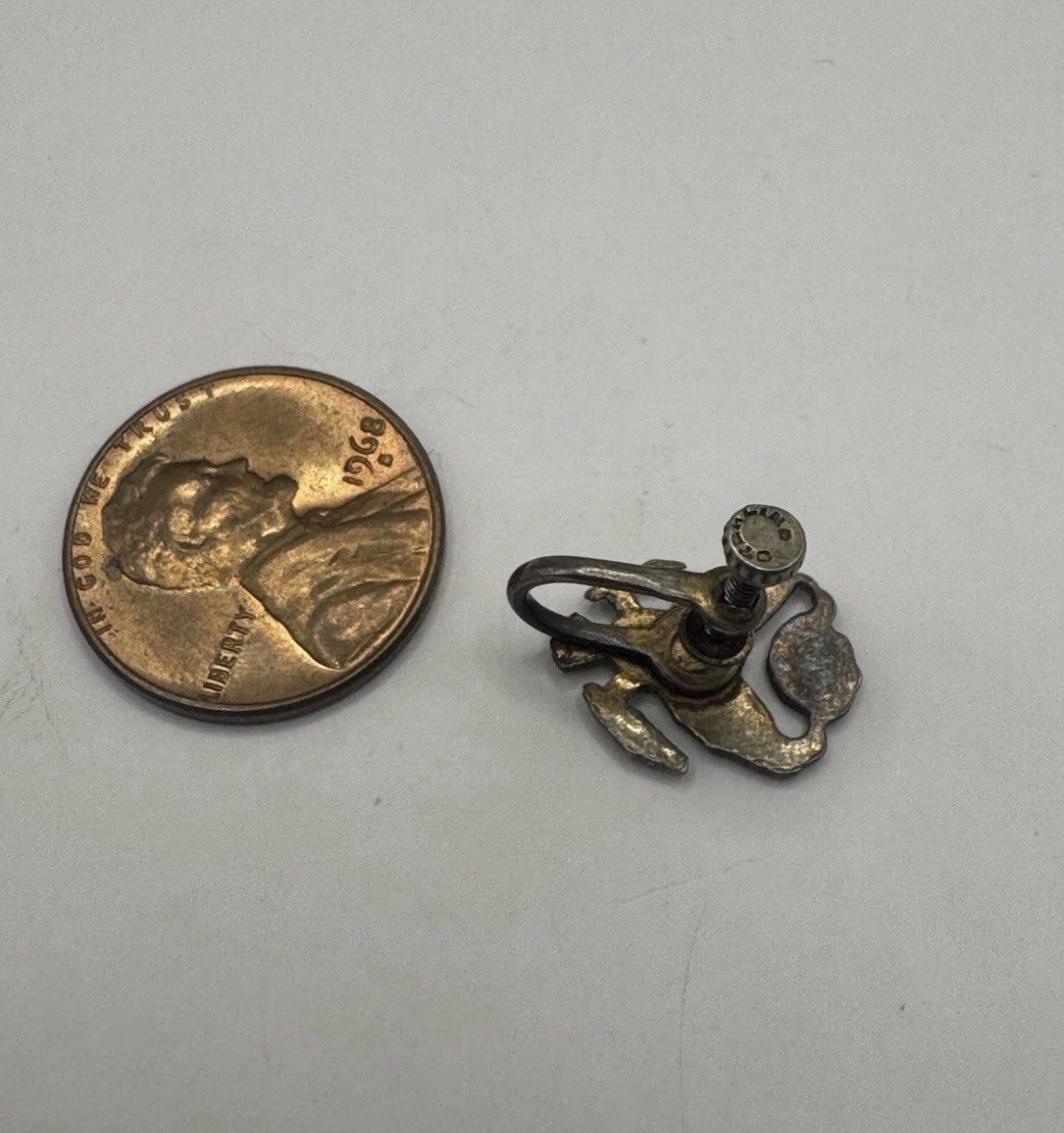 Vintage Sterling Silver 925 USA army/ Military Screw Back Earrings. 2.79g