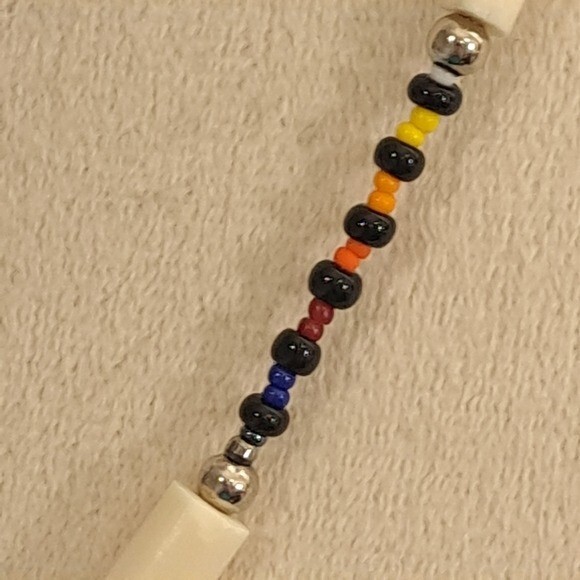 Handmade Women’s Tribal Style Necklace Beige/Multicolor 12.5 Inches