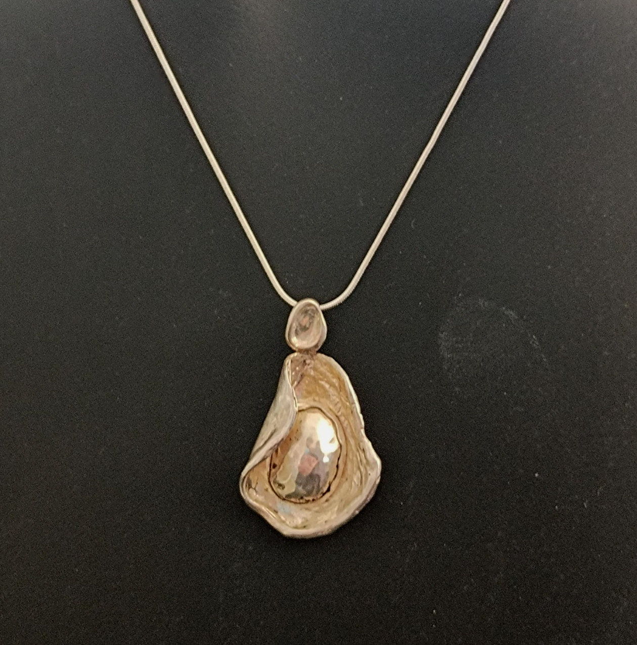 Modernist Sterling Silver Sculptural Pendant Necklace Abstract Freeform Art VTG