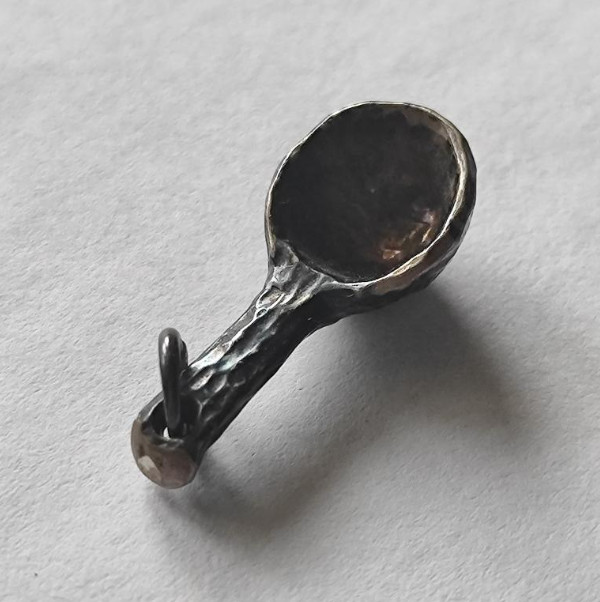 Vintage Sterling Silver 925 Spoon Pendant Charm 2.8g European Jewelry