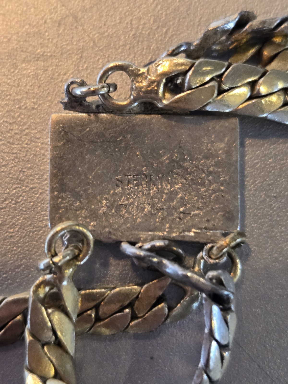 Vtg Sterling Triple Strand Bracelet and Necklace SET silver and goldtone 925